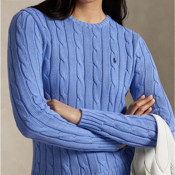Polo Ralph Lauren Cable Knit Cotton Sweater, New Litchfield Blue
